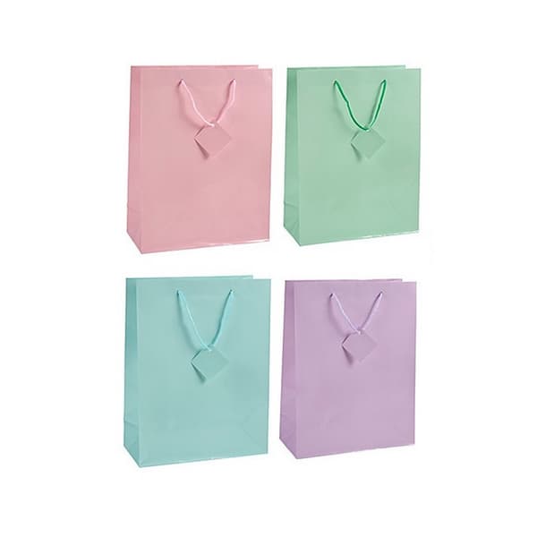 Unique Party Presentpåse av vanligt papper (4-pack) Pink/Purple/Green/Blue One Size