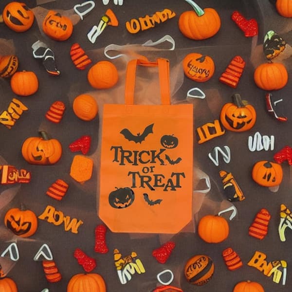 Halloween taske trick or treat appelsin til slik og andre ting