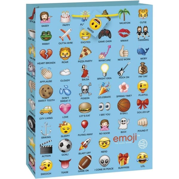 Unique Party Emoji Jumbo Gift Bag Blue/Multicoloured One Size