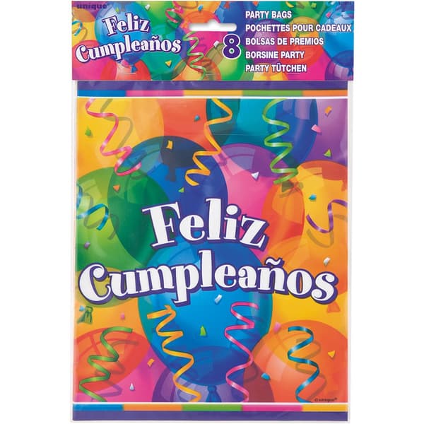 Unique Party Feliz Cumpleanos Gift Bag (Pack of 8) Multicoloured One Size