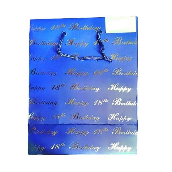 Text 18th Presentpåse Blue/Silver S