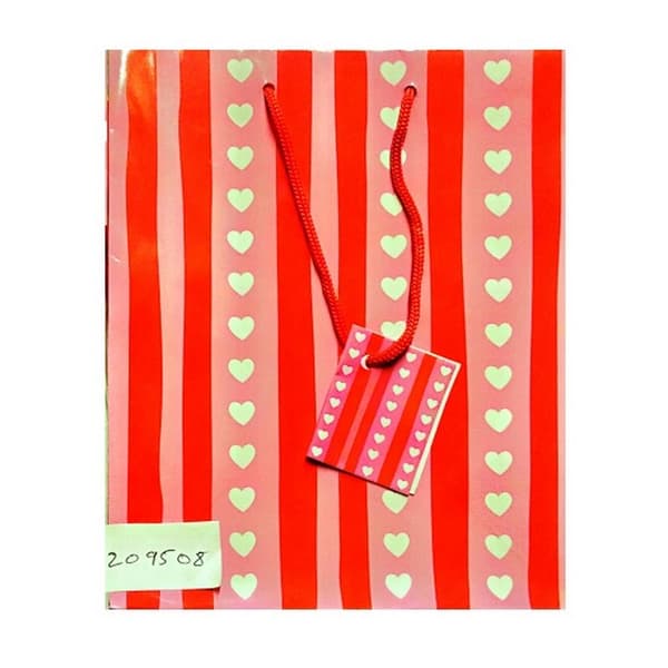 Unique Party Heart Valentine`s Day Gift Bag Red/Pink One Size