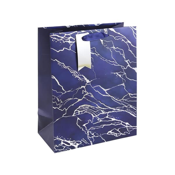 Eurowrap Marble Effect Gift Bag (Pack of 6) Blue L