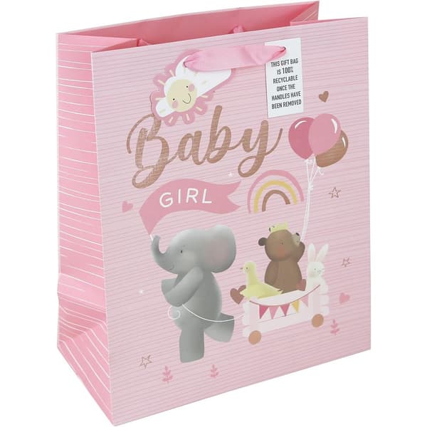 Eurowrap Baby Girl Gift Bag (Pack of 6) Pink L