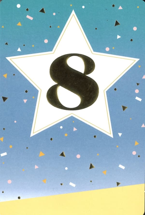 Tervehdyskortti 8 vuotta Star