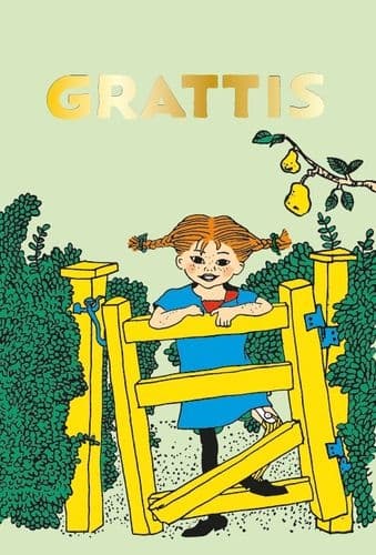 Grattiskort Pippi vid staket