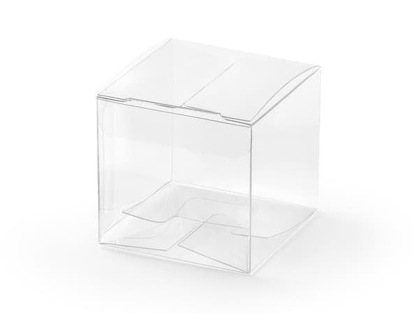 Firkantede æsker, transparente, 5x5x5cm (1 pakke / 10 stk.)