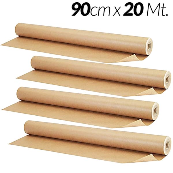 Kraftpappersrullar, olika storlekar, mångsidiga, 90cm x 20 meter 4 PAs + Billig
