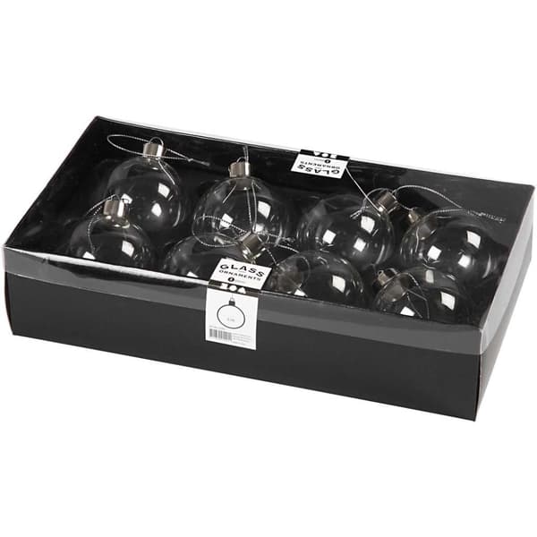 Glaskula Tansparent Diameter 5,9 cm 8-pack