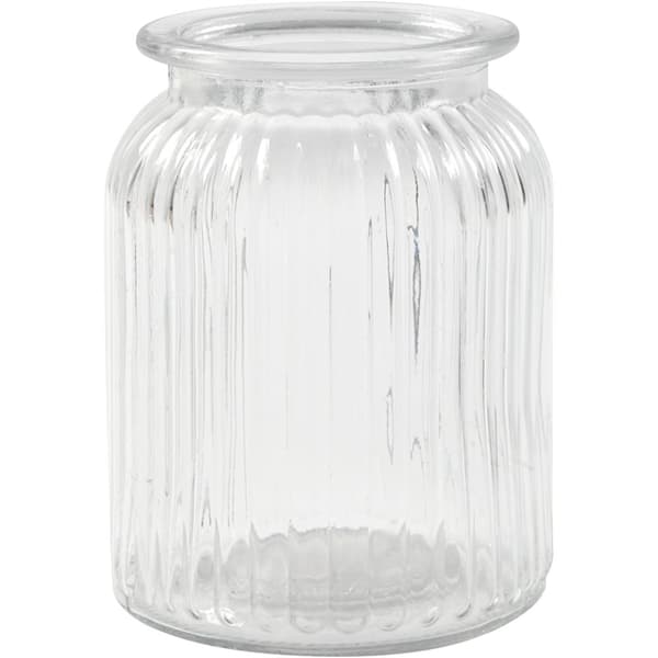 Genomskinlig Vas 6 st - Räfflat Glas - Höjd: 14,5 cm
