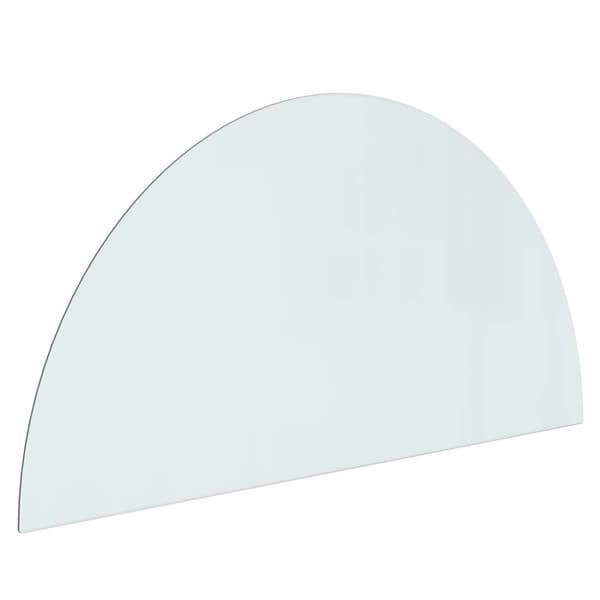 vidaXL Glasskiva för öppen spis halvrund 1200x600 mm