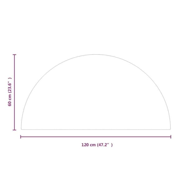 vidaXL Peis glassplate halvrund 1200x600 mm