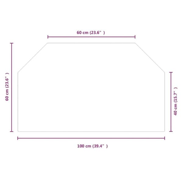 vidaXL Glassplate for peis sekskantet 100x60 cm