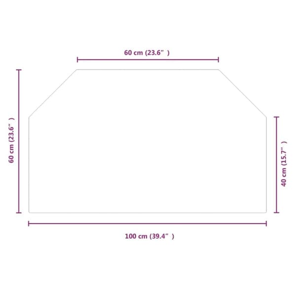 vidaXL Glassplate for peis sekskantet 100x60 cm