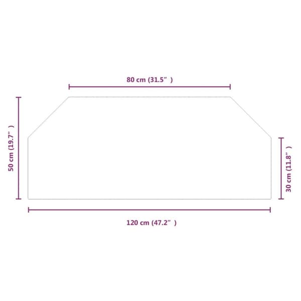 vidaXL Takan lasilevy kuusikulmio 120x50 cm
