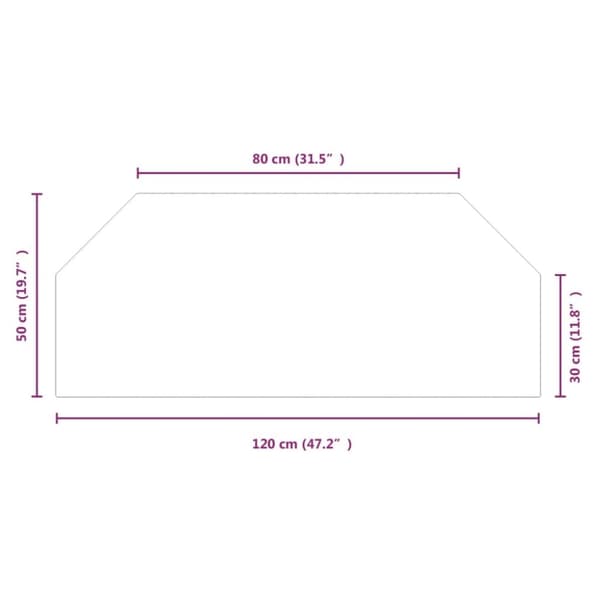 vidaXL glasplade til pejs 120x50 cm sekskantet