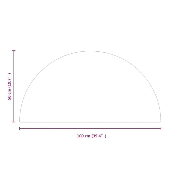 vidaXL Peis glassplate halvrund 1000x500 mm