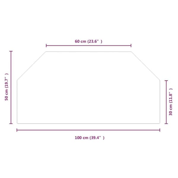 vidaXL Glassplate for peis sekskantet 100x50 cm