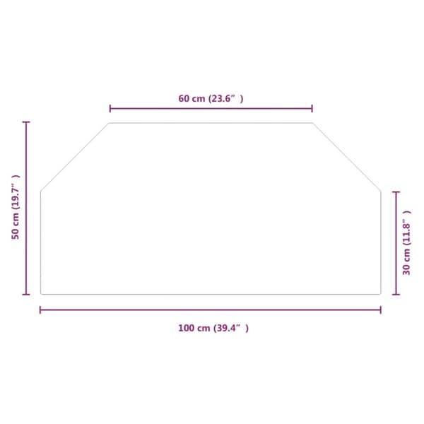vidaXL Glassplate for peis sekskantet 100x50 cm
