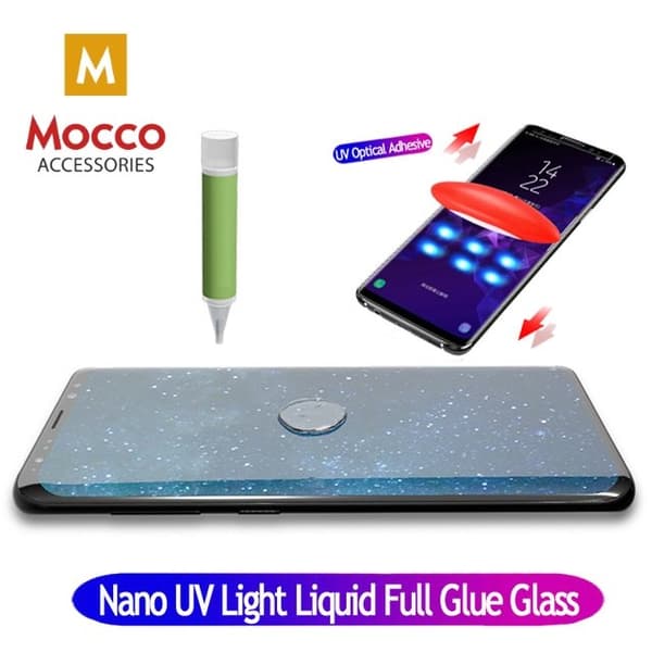 Mocco UV 9H Tempered Glass Full Cover + Eco Glue + Lamp For Huawei Mate 20 Transparent