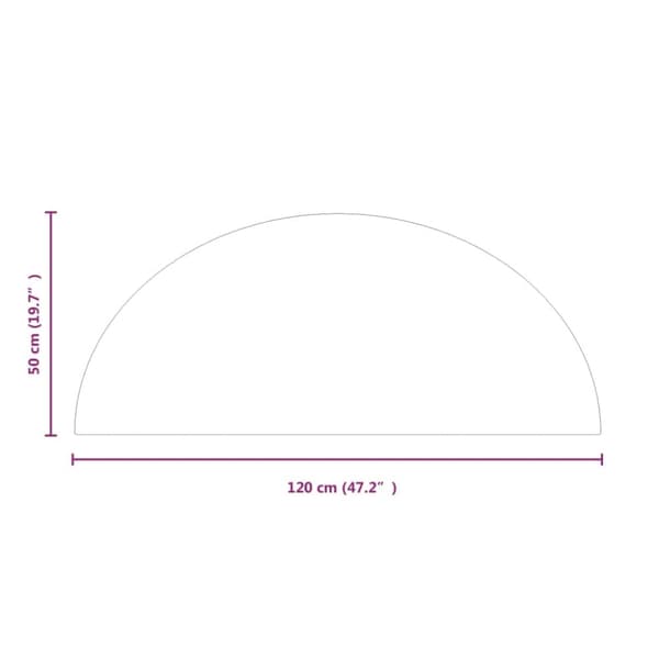 vidaXL glasplade til pejs 1200x500 mm halvrund -  Glas