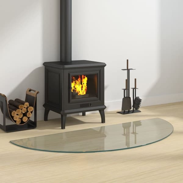 vidaXL glasplade til pejs 1200x500 mm halvrund -  Glas