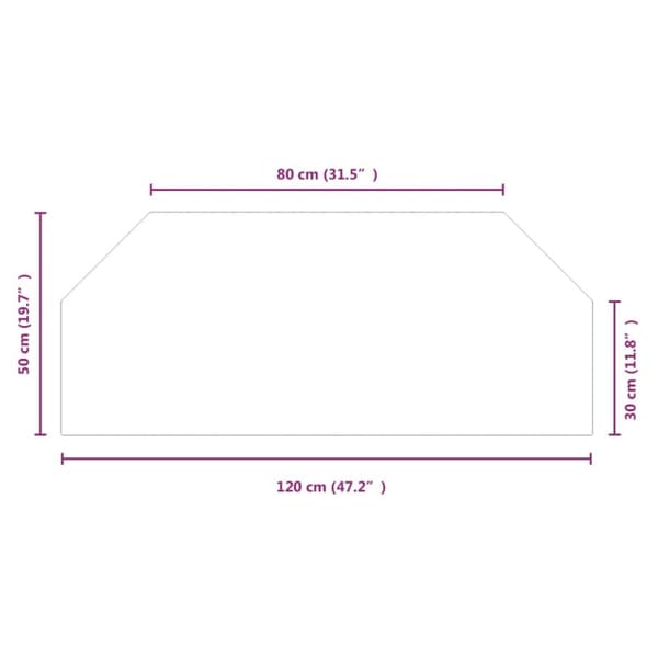 vidaXL Takan lasilevy kuusikulmio 120x50 cm -  Lasi