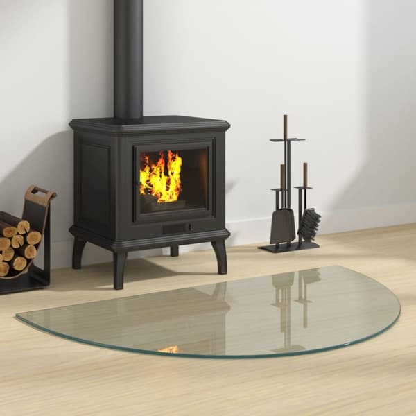 vidaXL glasplade til pejs 1000x 600 mm halvrund -  Glas