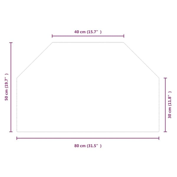 vidaXL Takan lasilevy kuusikulmio 80x50 cm -  Lasi
