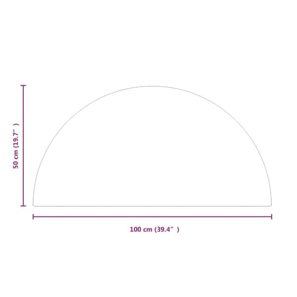 vidaXL Takan lasilevy puolipyöreä 1000x500 mm -  Lasi