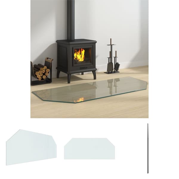 The Living Store Glasskiva för öppen spis sexkantig 120x50 cm -  Glas