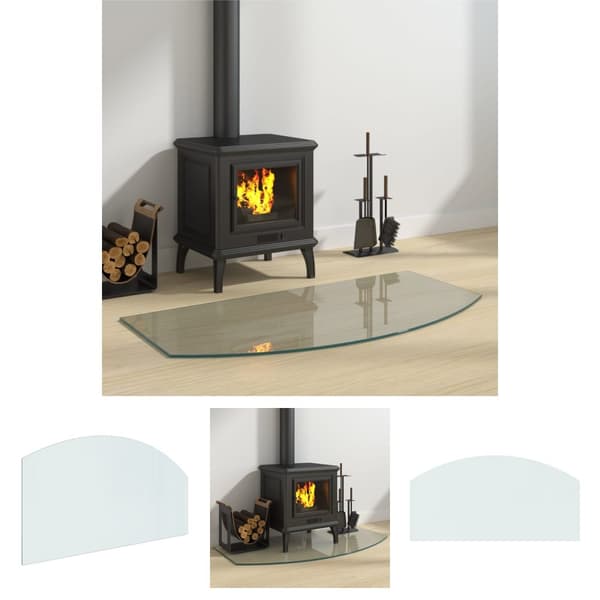 The Living Store glasplade til pejs 100x50 cm -  Glas