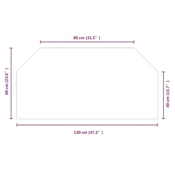 Glas - Living Glasskiva för öppen spis sexkantig 120x60 cm
