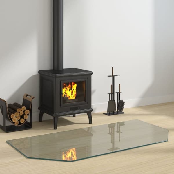 Glas - Living Glasskiva för öppen spis sexkantig 120x60 cm