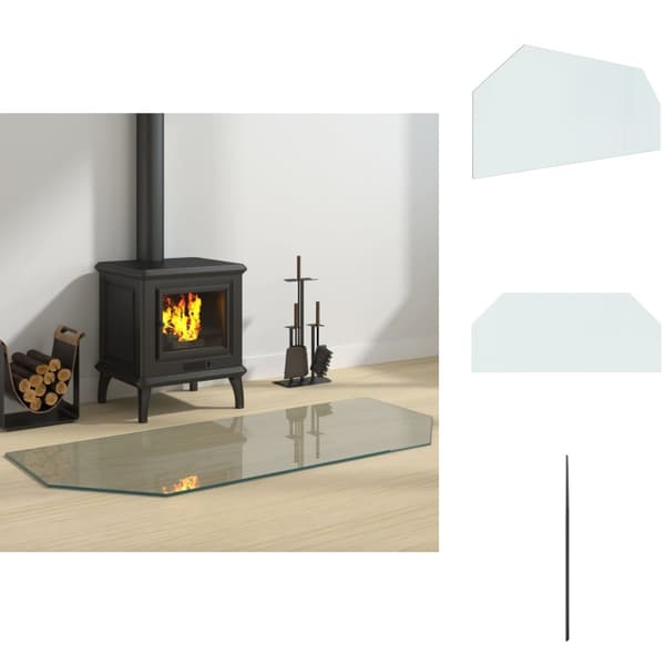 Glas - Living glasplade til pejs 120x50 cm sekskantet