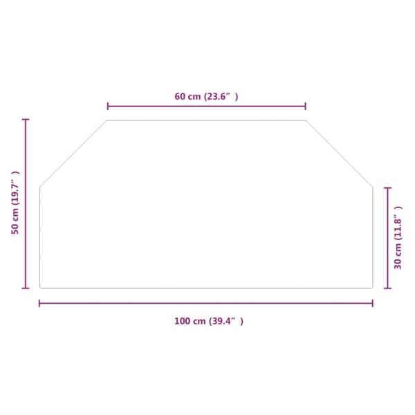 Glasskiva för öppen spis sexkantig 100x50 cm - Glasskiva - Glasskivor - Home & Living