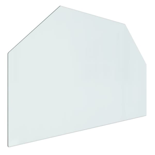 Glasskiva för öppen spis sexkantig 80x50 cm