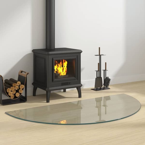 Glasskiva för öppen spis halvrund 1200x600 mm