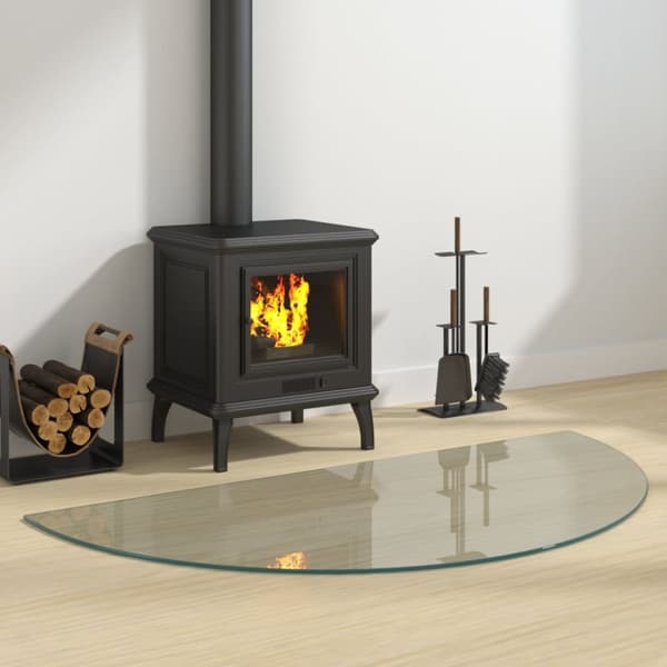 Glasskiva för öppen spis halvrund 1200x600 mm