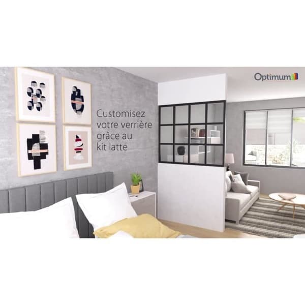 Horisontell lamellsats - OPTIMUM - Fast glastak - H50 X B30 cm - Svart