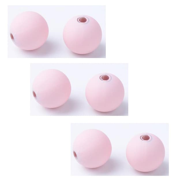 48 st rosa akryl 10 mm pärlor