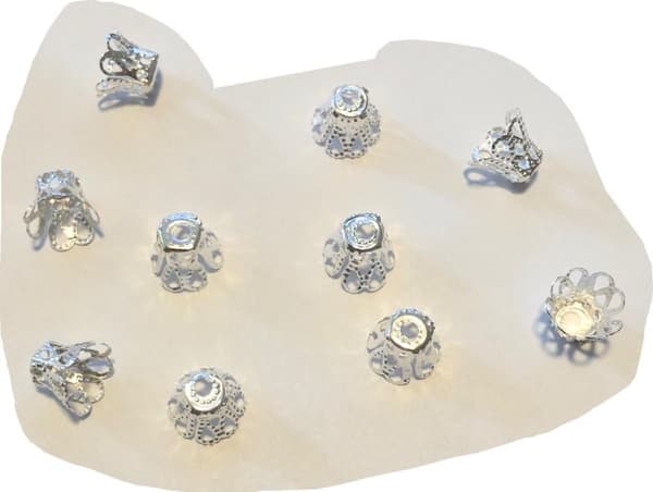 silver pärlhattar kopp filigran 90 stycken