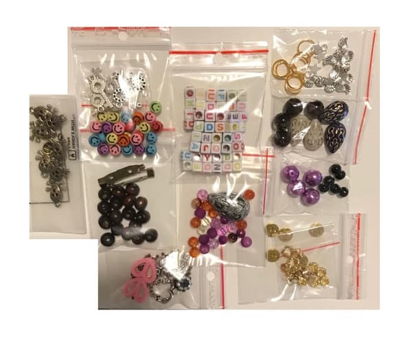 prova på paket pärlor blandade många sorter