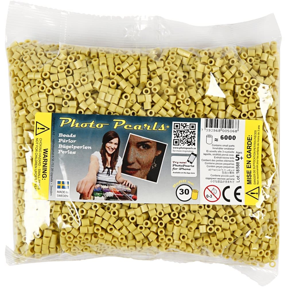 Photo Pearls, oliv (30), stl. 5x5 mm, Hålstl. 2,5 mm, medium, 6000 st./ 1 förp.