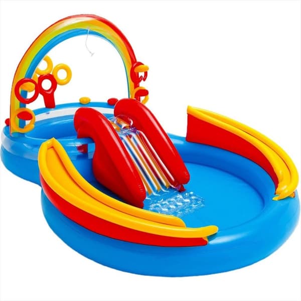 Intex 57453NP regnbågspool med rutschkana 297x193x135 cm