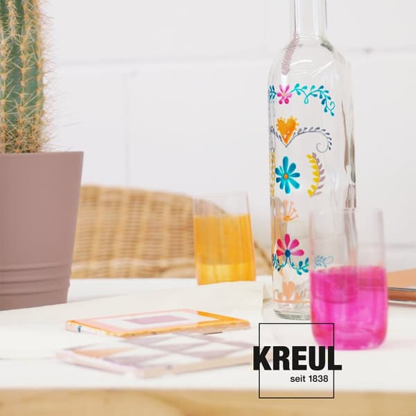 KREUL Glas och porslinsfärg Clear - Mixade färger - 6x20 ml
