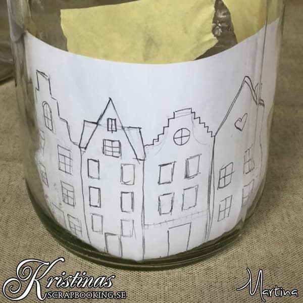 Glas- och porslinstusch - Brun, vit, guld, silver - 4 st