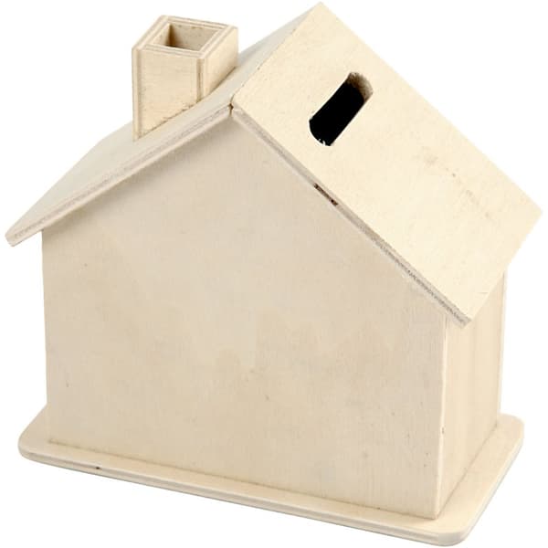 Sparhus - stl. 10,1x10x5,4 cm - Plywood - 10 st