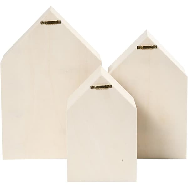 Förvaringslådor - Plywood - H: 20,3+25,3+31 cm - 3 st