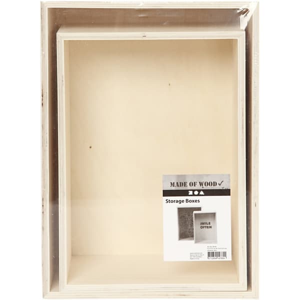 Förvaringslådor - Rektangel - Plywood - 2 st